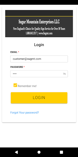 SugarMountainCustomer Screen 2