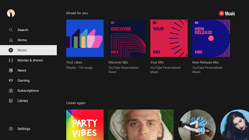 Screenshot of YouTube Music