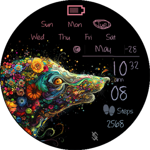 BFF56- Neon Art Fox and Flower - AppWisp.com