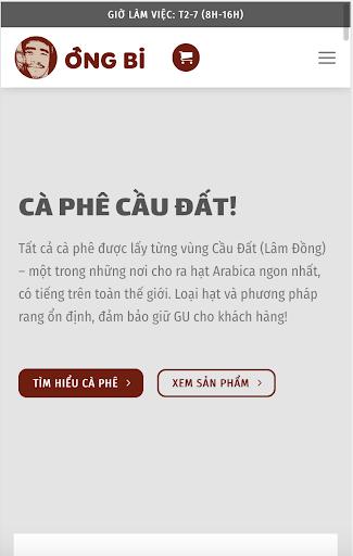 Android application Cà Phê Ông Bi screenshort