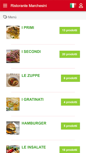 Android application Ristorante Marchesini screenshort