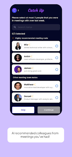 Android application Catch Up Enterprise screenshort