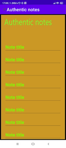 Android application Authentic notes screenshort