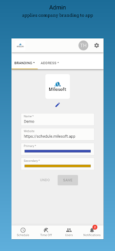 Android application Milesoft Schedule screenshort
