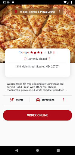 Wings Things & Pizza Screen 2
