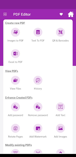 Android application PDF Editor Image to PDF Conver screenshort