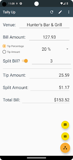 Tally Up - Tip Calculator Screen 2