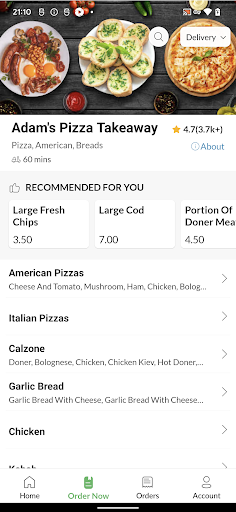 Adams Pizza Takeaway Screen 3