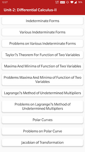 Engineering Maths 1 Screen 3