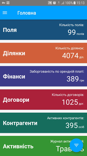 FieldBI: Land Screen 3