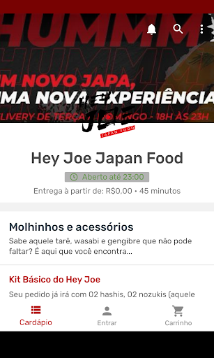 Android application Hey Joe Japan Food screenshort