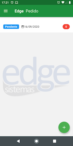 Android application Edge Pedidos screenshort