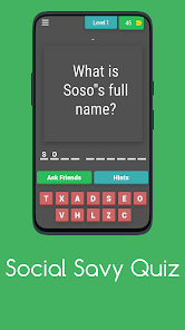 Social Savy Quiz 10.2.6 APK + Mod (Unlimited money) إلى عن على ذكري المظهر