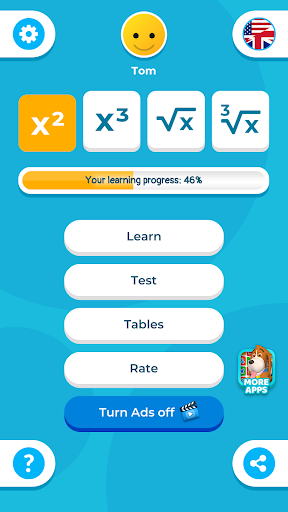 Android application Exponents And Powers screenshort