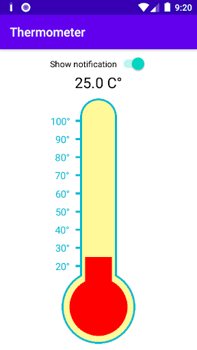 Android application Battery temperature screenshort