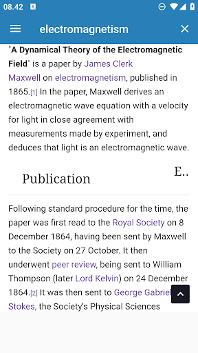 Android application Electromagnetism screenshort