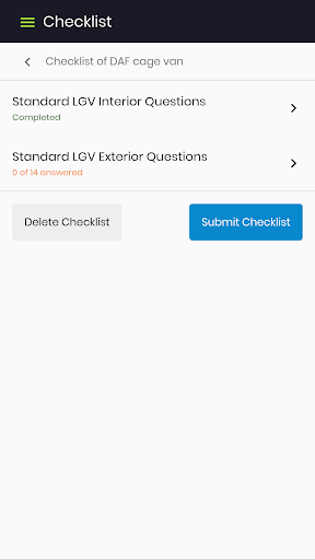 Checklist Screen 3