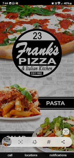 Android application Frank's Pizza Port Chester screenshort