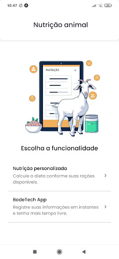 Android application Nutrição BodeTech screenshort