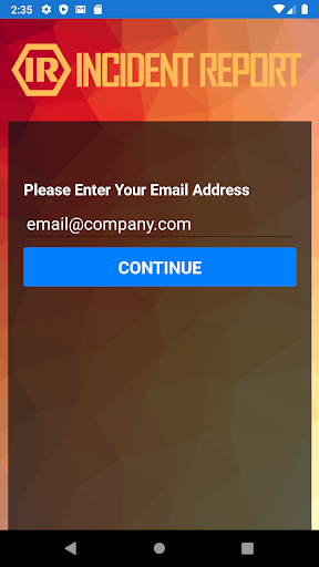 Android application Incident Report screenshort