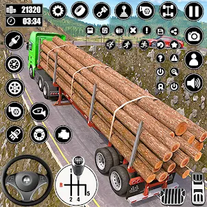 قيادة شاحنة نقل الخشب
