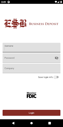 Android application ESB Business Deposit screenshort