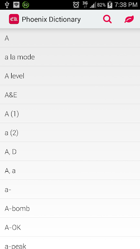 Android application Phoenix Dictionary screenshort