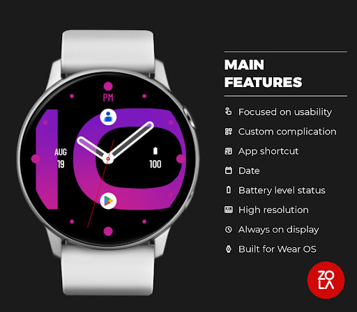 Hybrid Pink Purple Watch Face Screen 2