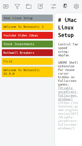 Noteastic Notepad Screen 2
