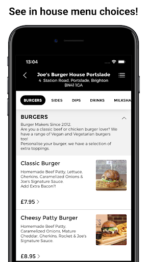 Joes Burger House App