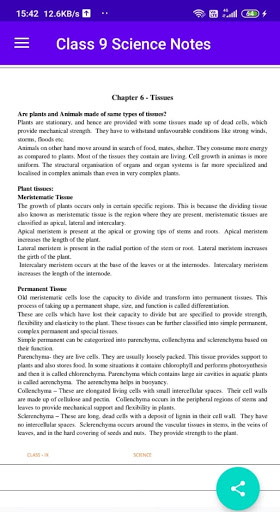 Class 9 Science Notes Screen 2