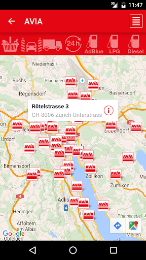 AVIA Petrol Stations Screen 2
