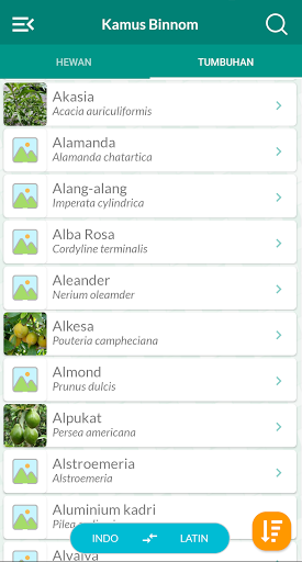 Android application Kamus Latin Hewan & Tumbuhan B screenshort