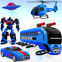 Fly Bus Robot Helicopter Car Transform Robot Games