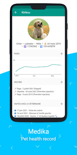 Android application Medika - Pet health record screenshort