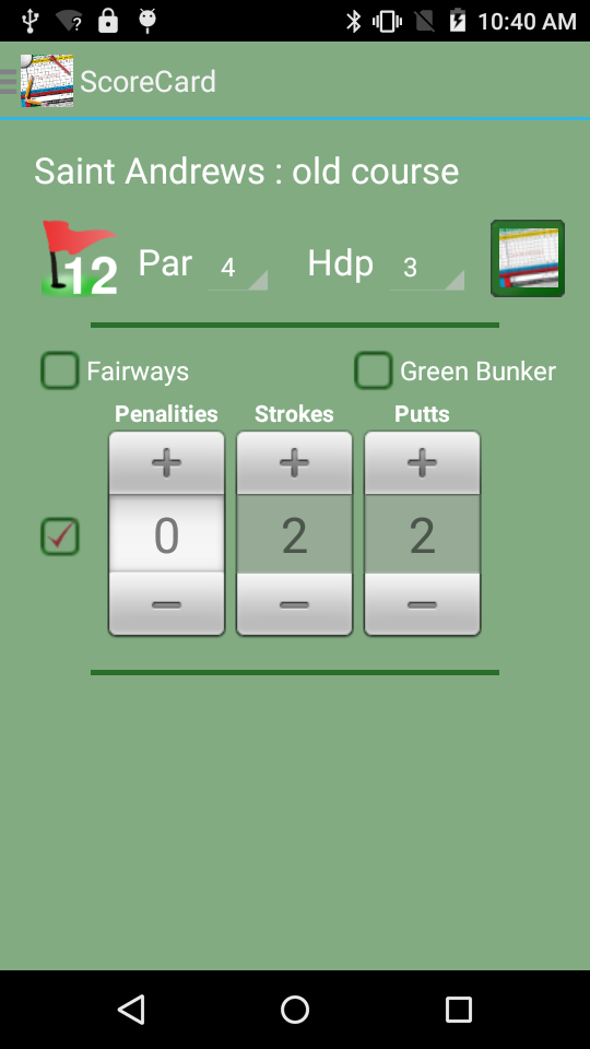 Android application Golf ScoreCard Pro screenshort
