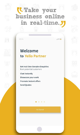 Android application YellowZap Partner screenshort