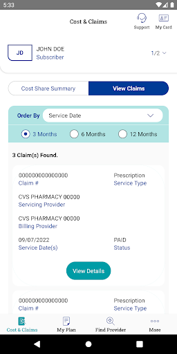 MGB Health Plan Member Screen 2