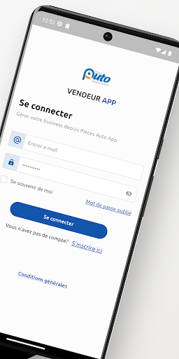 Pièces Auto App Vendeur Screen 2