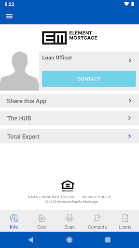 Screenshot of Element Mortgage