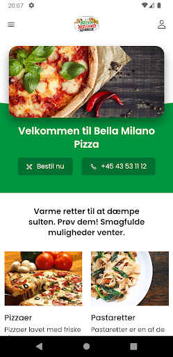 Android application Bella Milano Pizza & Grill screenshort
