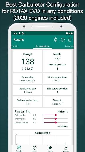 Android application Jetting Rotax Max EVO Kart Pro screenshort