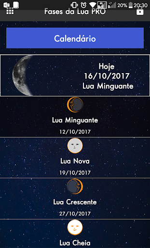 Android application Fases da Lua PRO screenshort