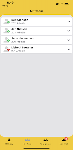 Android application Bizzy - Nem erhvervstelefoni screenshort