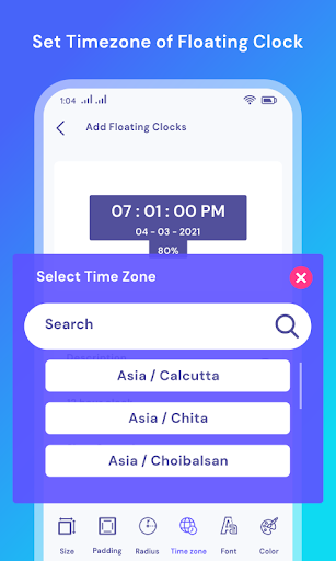 Floating Clock StopWatch Timer Screen 2