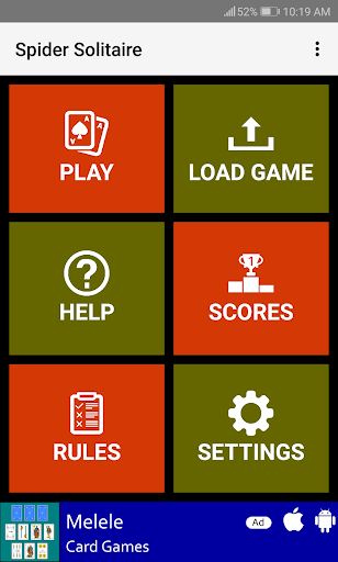Android application Spider Solitaire screenshort