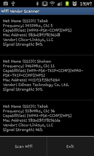 Wifi Vendor Scanner Screen 3