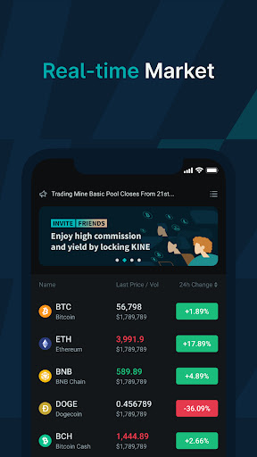 KINE: BTC, Crypto and DeFi Screen 3