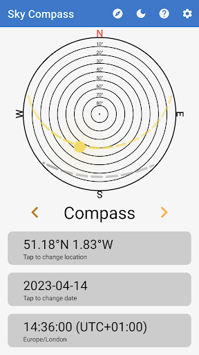 Android application Sky Compass screenshort
