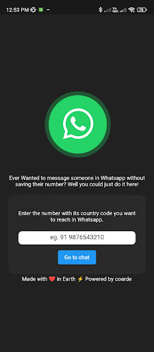 Android application Click to Chat WA screenshort